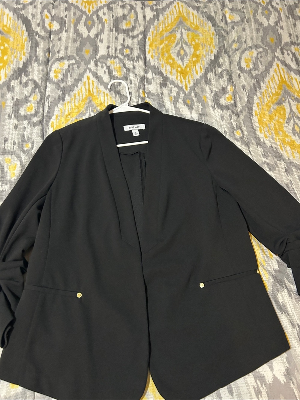 Nine West Black Open-Front Blazer Jacket